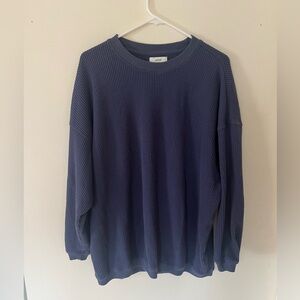 Aerie Waffle knit Navy Blue Crewneck Size Medium